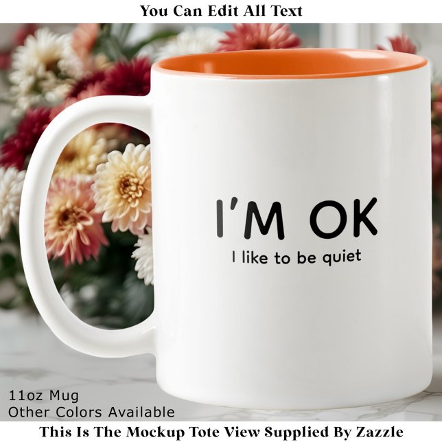 Frieden & Ruhe oder Zitat für Introvertierte Moder Zweifarbige Tasse (Von Creator hochgeladen)