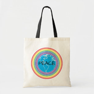 Frieden rund um den Welt-Regenbogen Personalisiert Tragetasche
