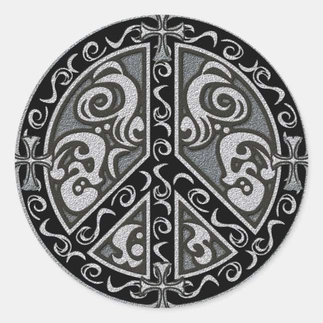 FRIEDEN (RUNDE) RUNDER AUFKLEBER (Vorderseite)