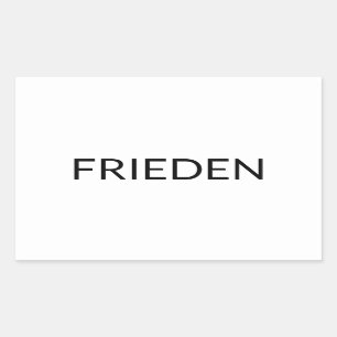 Frieden Schwarz Deutscher Frieden Moderne Rechteckiger Aufkleber