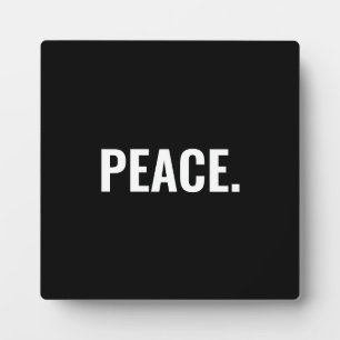 Frieden Schwarz-Weiß-Text minimalistisch Anti-Krie Fotoplatte