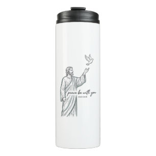Frieden sei mit dir Taube Christliches Vintage-Shi Thermosbecher