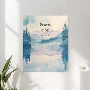 Frieden, sei still Schriftzug Wandkunst – Markus 4 Poster