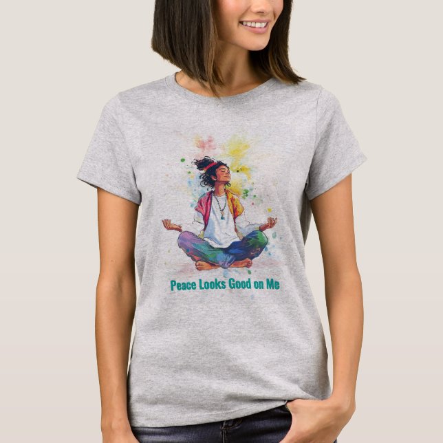 Frieden sieht gut an mir aus | Meditation T-Shirt (Vorderseite)