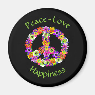Frieden signalisieren Blumenfrieden Liebe Glück Magnet