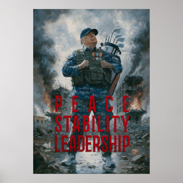 Frieden. Stabilität. Führung - Potus Propaganda Poster (Vorne)