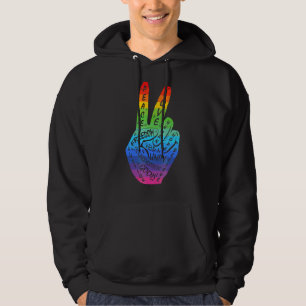 Frieden statt Krieg Frieden Hand-Regenbogen Lgbtq Hoodie