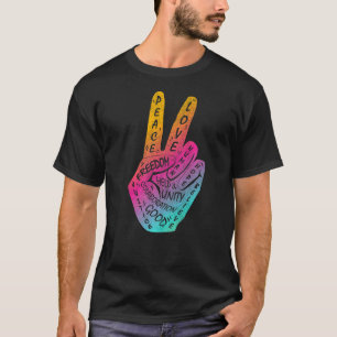 Frieden statt Krieg Frieden Hand unterzeichnen 7 T-Shirt