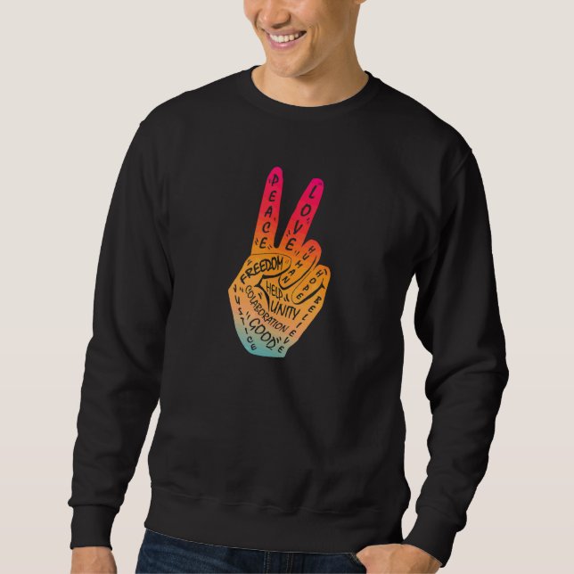 Frieden statt Krieg - Handzeichen 11 Sweatshirt (Vorderseite)