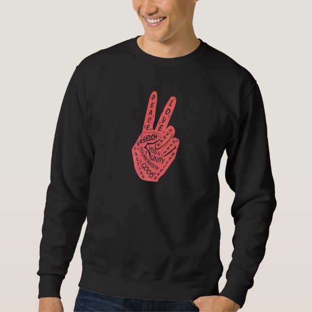 Frieden statt Krieg - Handzeichen 14 Sweatshirt (Vorderseite)
