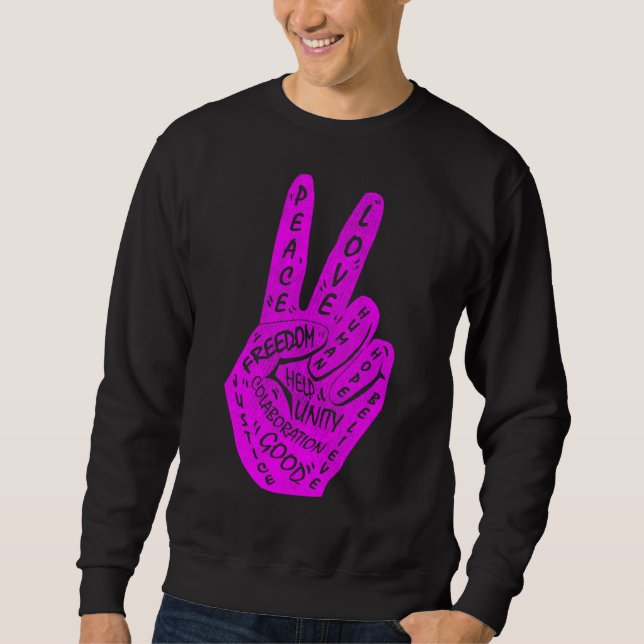 Frieden statt Krieg - Handzeichen 14 Sweatshirt (Vorderseite)