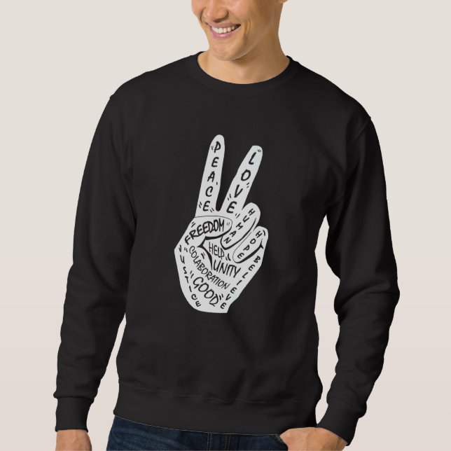 Frieden statt Krieg - Handzeichen 26 Sweatshirt (Vorderseite)