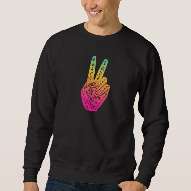 Frieden statt Krieg - Handzeichen 34 Sweatshirt (Vorderseite)