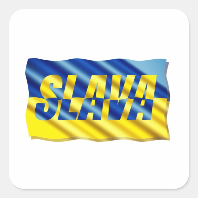 FRIEDEN stehen mit der ukrainischen Freiheit für d Quadratischer Aufkleber (Vorderseite)