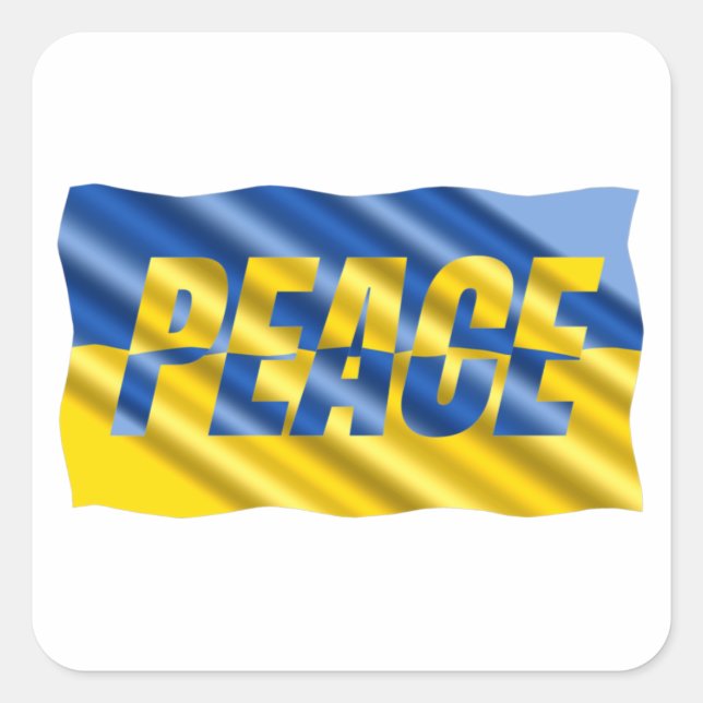 FRIEDEN stehen mit der ukrainischen Freiheit für d Quadratischer Aufkleber (Vorderseite)