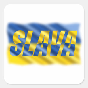 FRIEDEN stehen mit der ukrainischen Freiheit für d Quadratischer Aufkleber