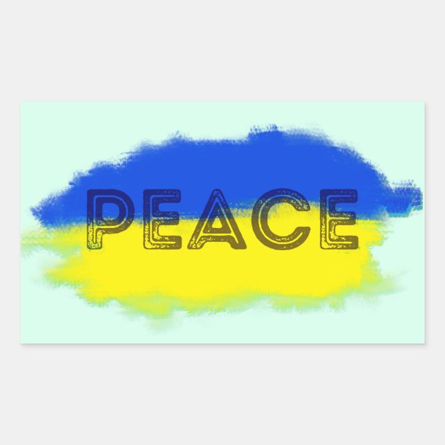 FRIEDEN stehen mit der ukrainischen Freiheit für d Rechteckiger Aufkleber (Vorderseite)