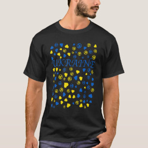 Frieden ukrainische Flagge mit Herz T-Shirt