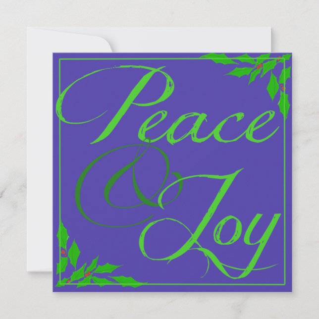 Frieden und Freude Feiertagskarte (Vorderseite)