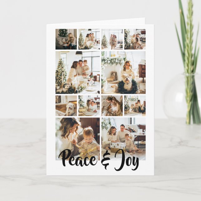 Frieden und Freude Foto Weihnachten Personalisiert (Vorderseite)