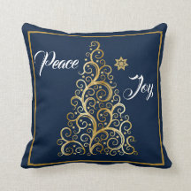 Frieden und Freude Marine und Gold Weihnachten