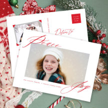 Frieden und Freude Modernes Calligraphisches Rotes