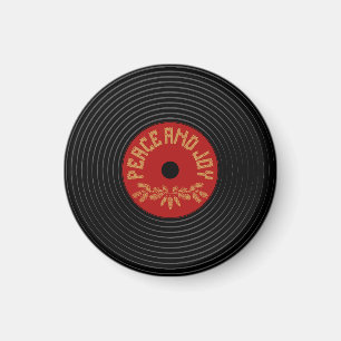 Frieden und Freude Vinyl-Schallplattendesign Magnet