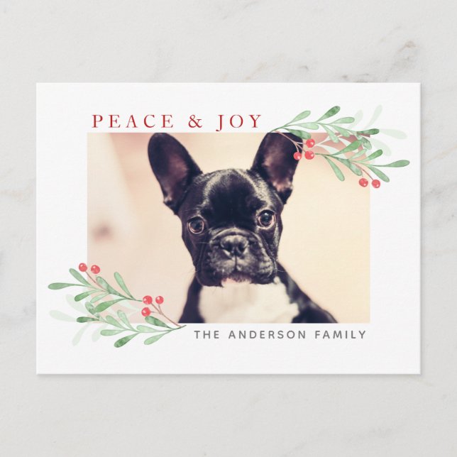 Frieden und Freude Weihnachten PostCard Postkarte (Vorderseite)