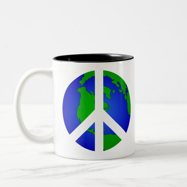 Frieden und Frieden Zweifarbige Tasse (Links)