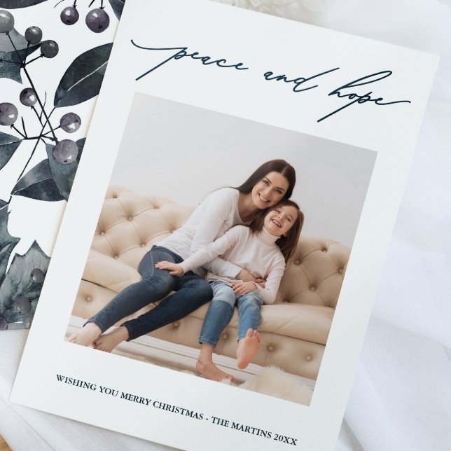 Frieden und Hoffnung Blauer botanischer Urlaub Einladung (Von Creator hochgeladen)