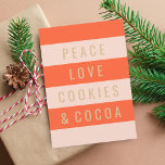 Frieden und Kakao Feiertagskarte<br><div class="desc">Moderne Urlaubskarte,  die mit Ihrem eigenen Text personalisiert werden kann.</div>