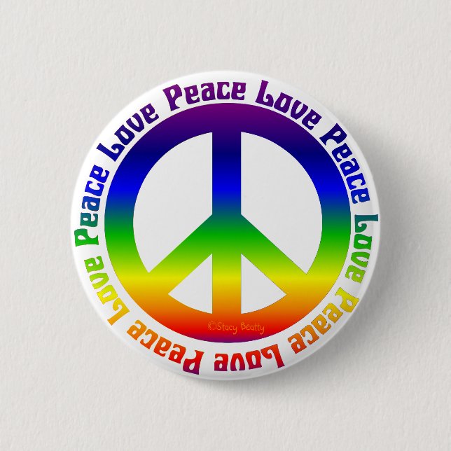 Frieden und Liebe allumherum Button (Vorderseite)
