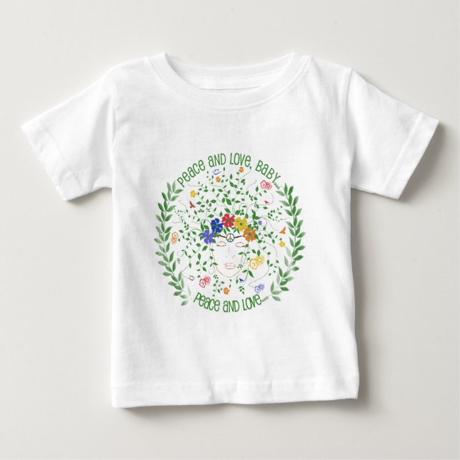 Frieden und Liebe, Baby… Baby T-shirt (Vorderseite)