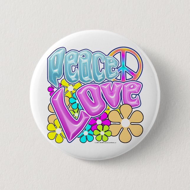 Frieden und Liebe Button (Vorderseite)