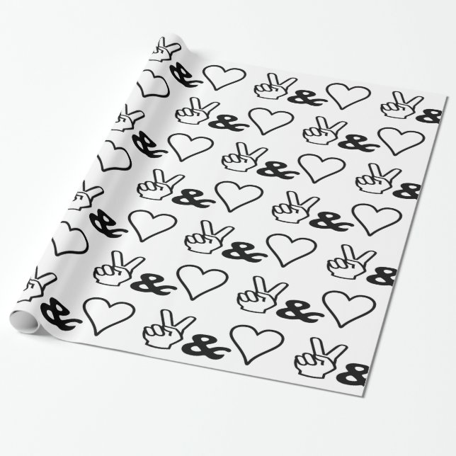 Frieden und Liebe Geschenkpapier (Ungerollt)