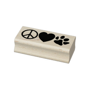 Frieden und Liebe Gummistempel