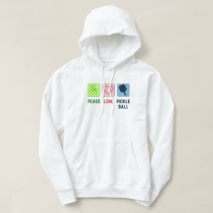 Frieden und Liebe in Pickleball Hoodie