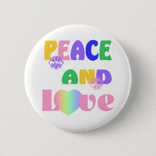 Frieden und Liebe Knopf Button
