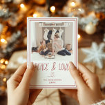 Frieden und Liebe Minimalistische Weihnachtskarte Einladung<br><div class="desc">Ein moderner minimalistischer Schriftart für Frieden und Liebe</div>