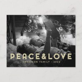 Frieden und Liebe Moderne, einfache Typografie Feiertagspostkarte