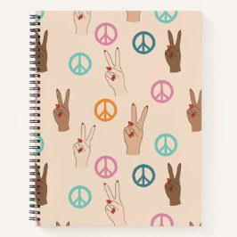 Frieden und Liebe Multikulturelles Handmuster Notizbuch