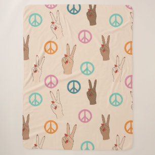 Frieden und Liebe Multikulturelles Handmuster Sherpadecke