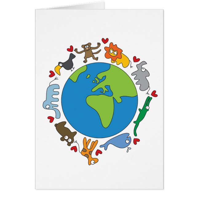 Frieden und Liebe Niedliche Cartoon Tiere der Welt (Vorne)