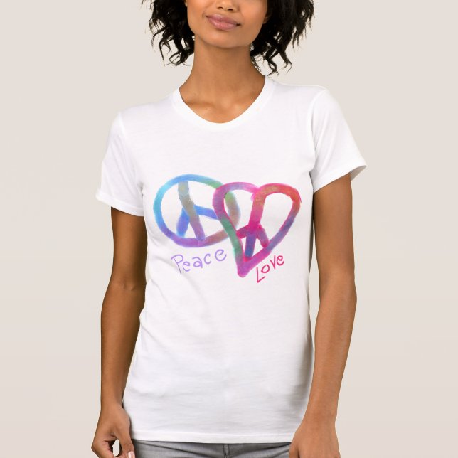 Frieden und Liebe Originelle Abstrakte Kunst zu tr T-Shirt (Vorderseite)