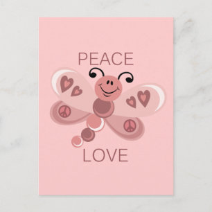 FRIEDEN UND LIEBE POSTKARTE