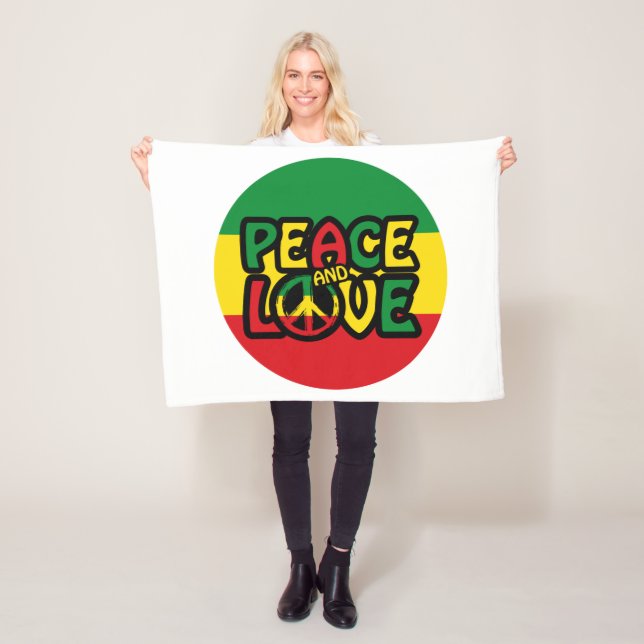 FRIEDEN und LIEBE, Reggae-Stil Fleecedecke (Beispiel)