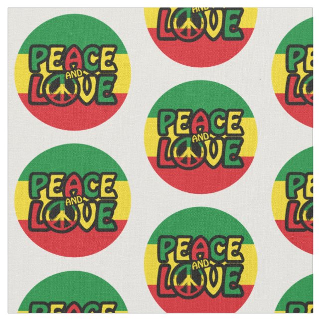 FRIEDEN und LIEBE, Reggae-Stil Stoff (Nahaufnahme)