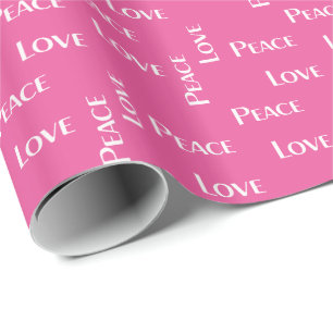 FRIEDEN UND LIEBE - rosa Wrapping Paper Geschenkpapier