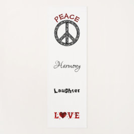Frieden und Liebe Schwarz/Weiß Yoga Mat Yogamatte