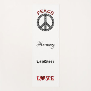 Frieden und Liebe Schwarz/Weiß Yoga Mat Yogamatte